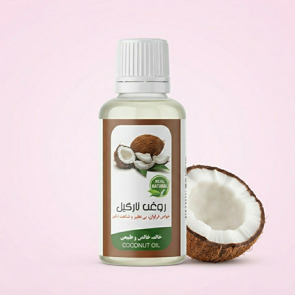روغن نارگیل ۴۵ سی سی مرطوب کننده و نرم کننده پوست و مو و مناسب برای ماساژ و...